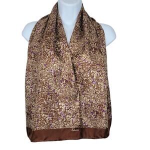 Echo 100% Silk Brown Cream Lilac Scarf